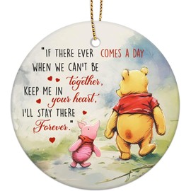 Gifts for Christmas, Bear Cartoon Christmas Ornament Ceramic 2-Side Printed, Bear Movie Hanging Ornament, Christmas Tree Decorations, Movie Gifts for Movie Lovers