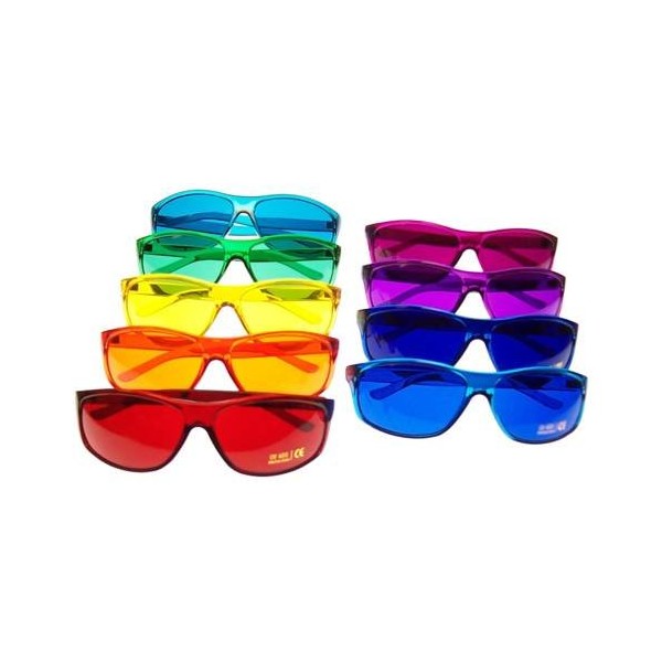 Color Therapy Glasses Pro Style Set of 9 Colors, Poker Sunglasses [Also Available in Set of 7 or 10]