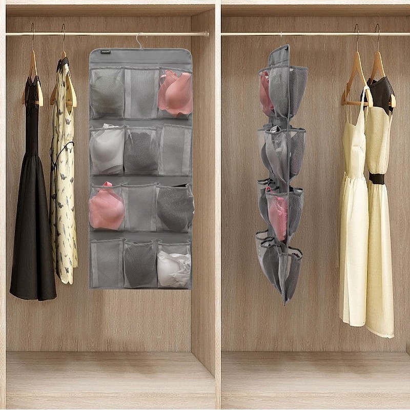 ANZORG Dual Sided Hanging Shoe Organizer for Closet with Rotating