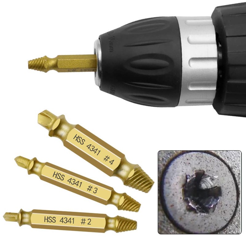 Omninmo Damaged Screw Extractor Kit, Stripped Screw Extractor Set, Titanium