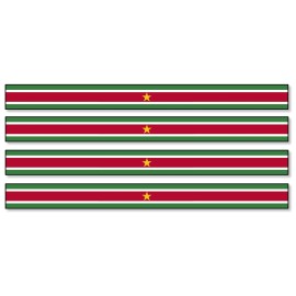 OwnTheAvenue 4Pcs Racing Stripes Suriname World Country Flag Sticker Decals 6" Inches Each