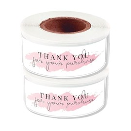 2Roll 120 Labels Thank You Sticker, 1 x 3 inch Thank You for Your Order,Simle Face (for Your Purchase Pink)