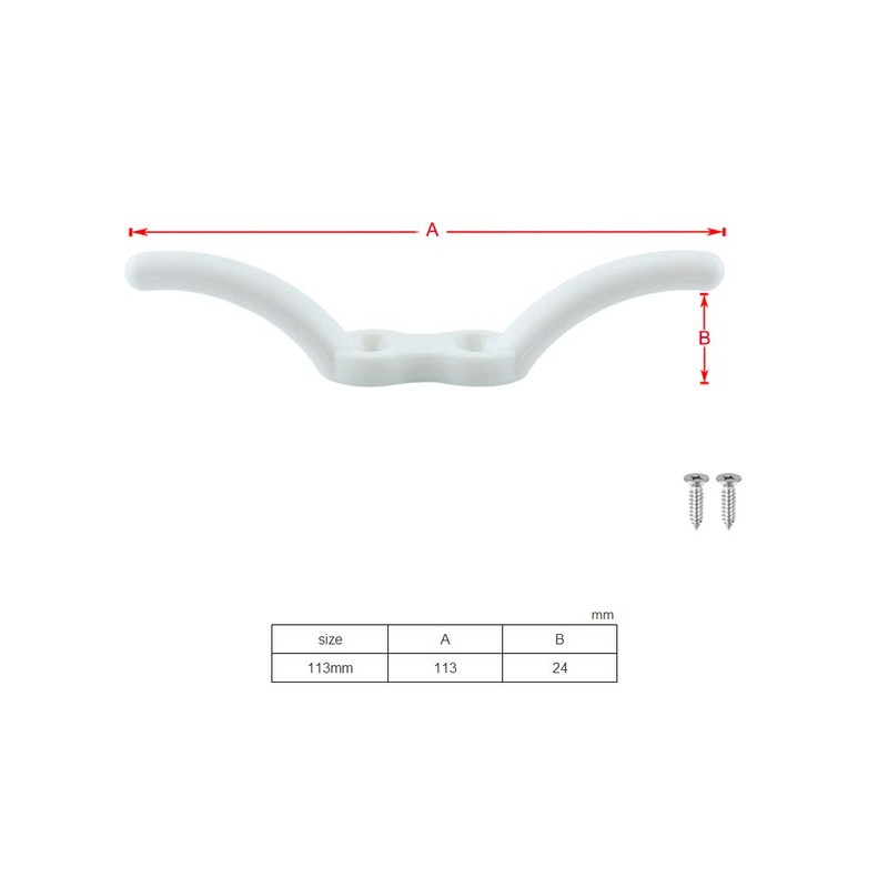 VTurboWay 2 Pack Nylon White Rope Cleat 4" Marine Grade