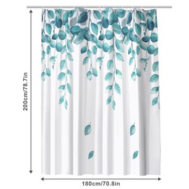 URAQT Shower Curtain Anti Mould, Waterproof Polyester Bathroom Curtains, Resistant Bathroom Shower Curtain with 12 Hooks, Upgrade Bathtub Curtains for Shower Stall, 180 x 200 cm, Spring Dawn