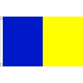 Blue and Gold Irish County Flag - 3 x 2 FT - 100% Polyester With Eyelets Banner - FlagSuperstore