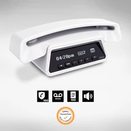 Alcatel ePure - Design DECT cordless phone with answering machine, handsfree and unwanted call blocking,white
