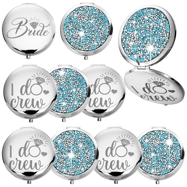 Barydat 10 Pieces Bridesmaid Gifts Set Magnifying Compact Mirror Bride