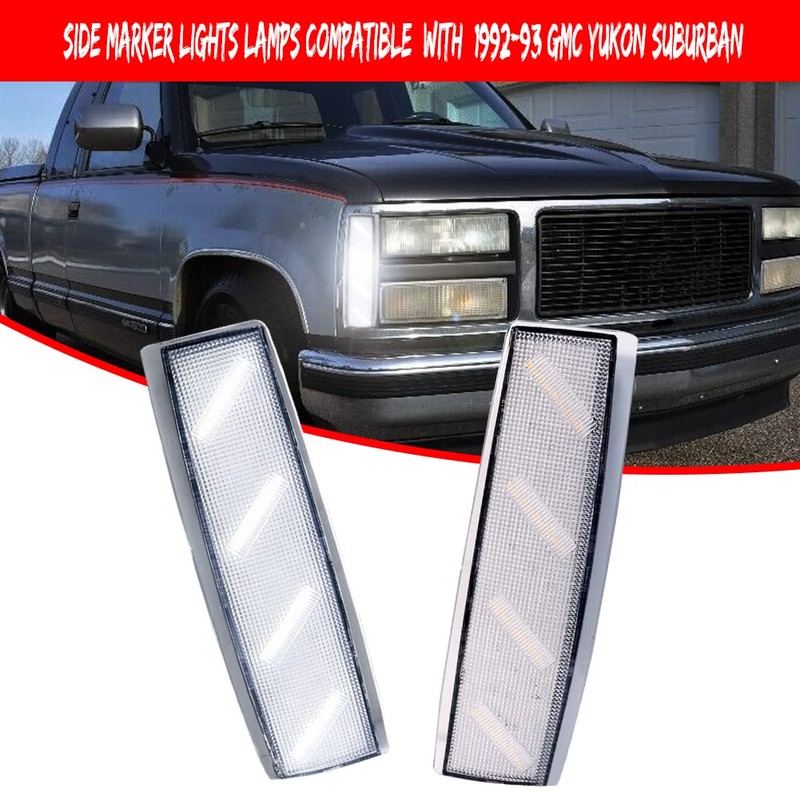 KENRTIR Clear Lens Front Side Marker Corner Lights Housing Assembly