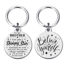 Brother Gifts - Love Brother Keychain - Brother Birthday Graduation Christmas