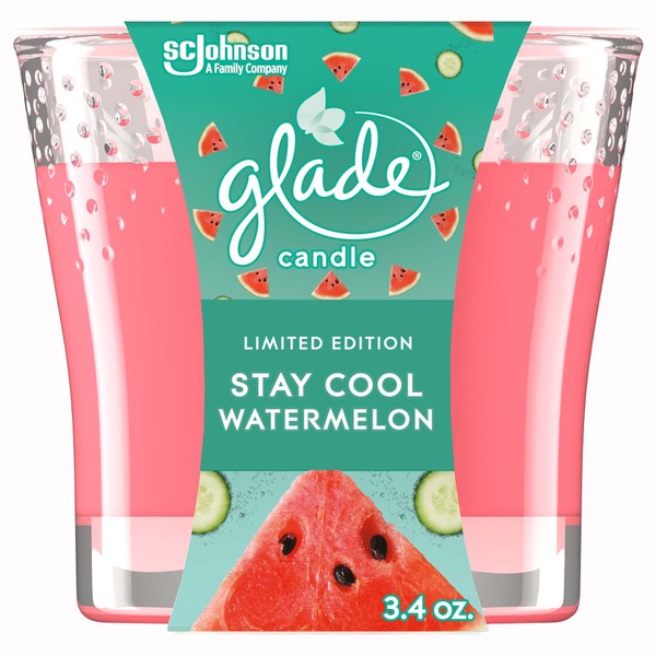 Glade Candle Jar, Air Freshener, Stay Cool Watermelon, 3.4 oz