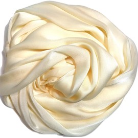 Shanlin Silk Feel Solid Color Scarves for Women (Cream White)