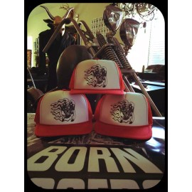 Otto PANHEAD & flames engine adjustable snapback trucker hat biker motor shirt 3d em