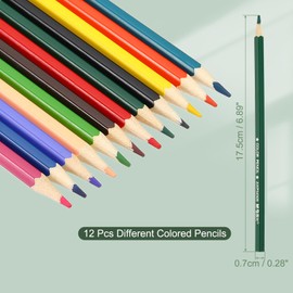 M&G 12 Colors Colored Pencils Set, 12pcs Oil Based Drawing Color Pencil Art Supplies for Beginner Adult Coloring Book Gifts with Green Pencil Holder