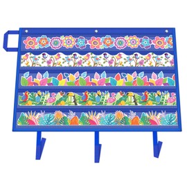 Godery - Tabla de bolsillo de almacenamiento de fronteras, tablas de bolsillo para el aula para organizar y exhibir decoraciones de fronteras (azul)