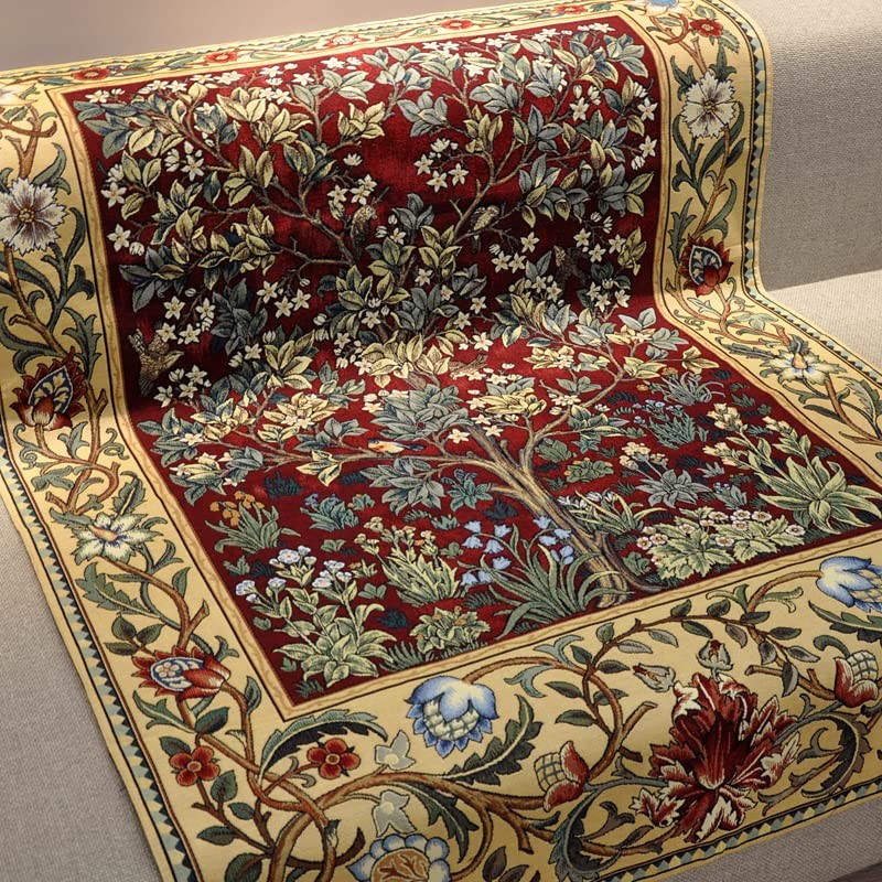 Aubelin Tapestry Large Ruby William Morris Tree of Life Fine