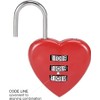 3 Digit Combination Padlock, 3mm Shackle, Zinc Alloy Lock Heart