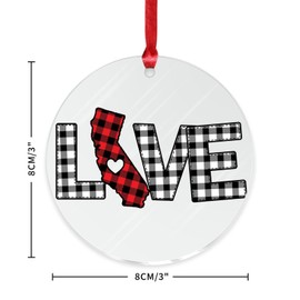 Stained Acrylic Window Hanging Valentine's Day Love California Wall Art Panel US American Watercolor Art Bauble Love Patriotic Memorial Day Wall Decor for Bedroom Office Home Decoration Keepsake