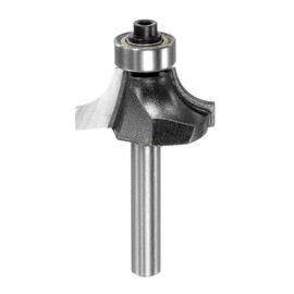 sourcing map Roundover Router Bit 1/4 Shank 5/16" Radius Carbide Tipped Edge Rounding Over Bit with Bearing Guide, Woodworking Milling Tool