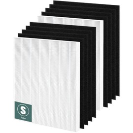 C545 True HEPA Replacement Filter S Compatible with Winix C545 Air Purifier Replacement for Winix S Filter 1712-0096-00 and 2522-0058-00, Funmit 2 x True HEPA And 8 x Activated Carbon Filter