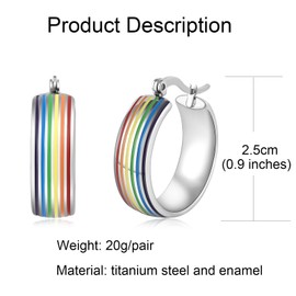 2024 Pride Earrings For Women,Rainbow Hoop Earrings Pride Merch Accessories