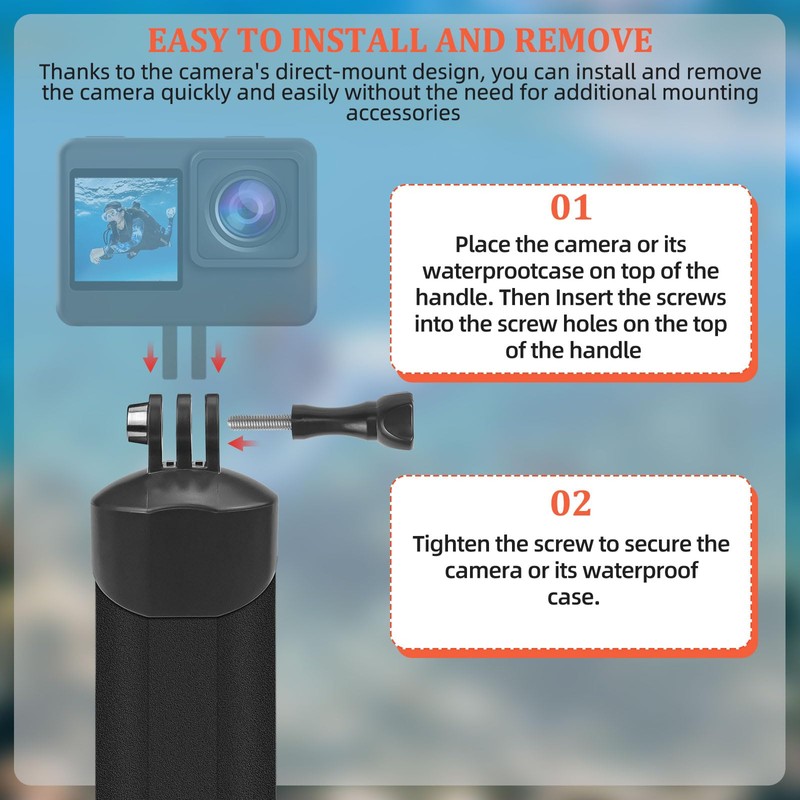 Float Handle, Action Cam Accessory Handler for Go Pro Hero