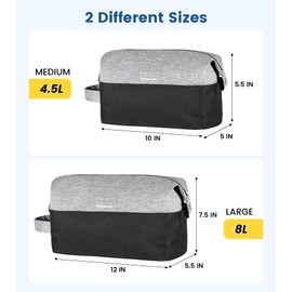 Vorspack Lightweight Travel Toiletry Bag - Water Resistant Travel Bag for Toiletries, Cosmetics, Accessories, Gifts for Men - Black