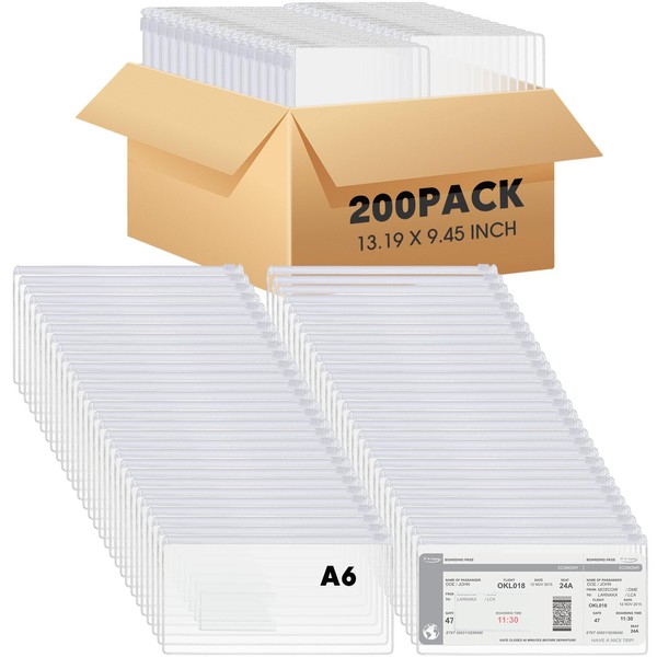 Zhehao 200 Pcs Poly Envelopes Zip Bulk, A6 Size Clear