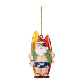 Beachcombers Santa with Surfboards Ornament