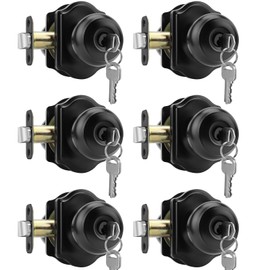 Haidms Keyed Entry Black Door Knob Interior, Exterior Locking Door Knobs, Matte Black Exterior Doorknobs with Lock and Key, 6 Pack