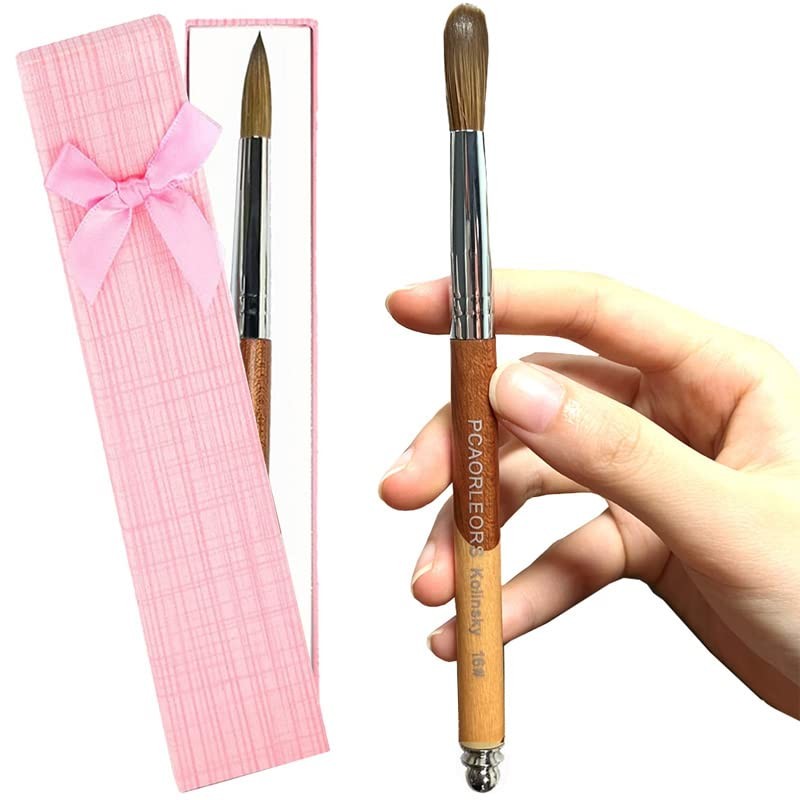 PCAORLEORS Kolinsky Acrylic Nail Brush with 100% Pure Mink Hair