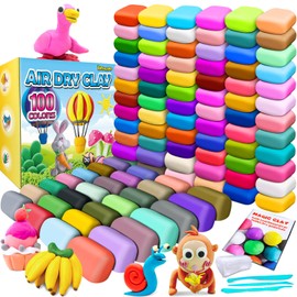 Air Dry Clay 100 Colors, Modeling Clay for Kids, DIY Molding Magic Clay, Gift for Kids