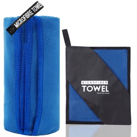 KANGSIT Microfibre Towel - compact, ultra lightweight & quick dry towel, the perfect gym, travel & swimming towel for sports, camping & hiking-80x40cm-80x40cm (Blue, 80x40 cm)