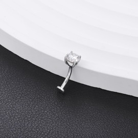 Senpotly 0.8ct 925 Sterling Silver Moissanite Floating Belly Button Ring