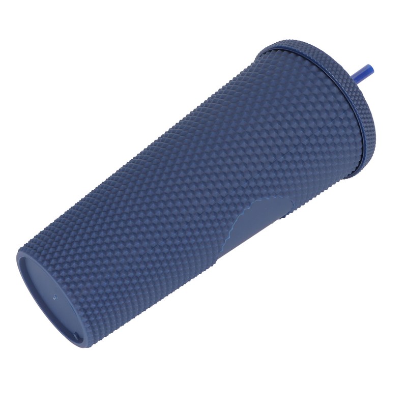 Coffee Tumbler with Lid and Straw Matte Dark Blue Double