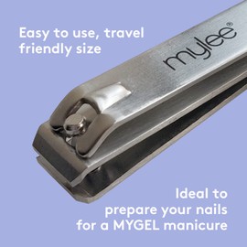 Mylee Nail Cutter - Professional Gel Manicure Preparation Cutting Tool, The Perfect Finger and Toenail Shape with Travel Friendly Carbon Steel Cutter Repair and Trim