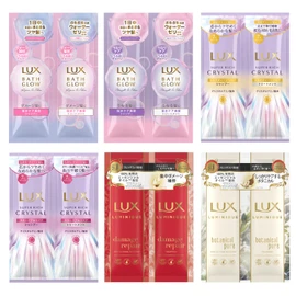 LUX Shampoo Trial Set, 0.7 oz (20 g) x 6 Pieces, Travel Sachet, Bath Glow, Luminique, Crystal