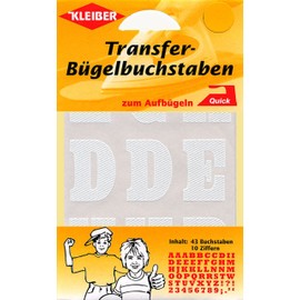 Kleiber 3.5 x 2.5 cm Iron on Letters and Numbers, White