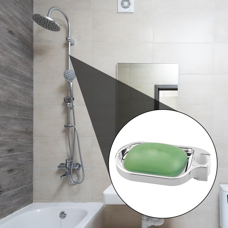 Soap Dish, Jagowa Soap Case Holder Shower Clip-on Rod Slide