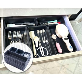 Interlocking Drawer Organizer 20 PCS Desk Drawer Divider Storage Trays for Workshop/Kitchen/Office (Custom-Combinations)4pcs Large 9”X6”, 4pcs Medium 9”x3”, 12pcs Small 3”x3”(Gray)