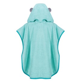 LAYNENBURG Premium Bath Poncho Children's with Hood - 100% Cotton - Oeko Tex - Baby Boys Girls Towel Poncho Terry Cloth, Turquoise - Panda