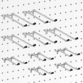 G.CORE 10 Pack Pegboard Hooks, Peg Board Tool Utility Hooks & Hangers Fit 1/4" Pegboards, Heavy Duty Metal Peg Board Shelving Hooks, Wall Organizers and Storage for Craft Room Garage Workbench Office