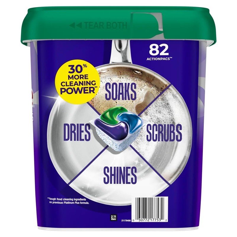 Cascade Platinum Plus Dishwasher Detergent, Fresh Scent, 82 Pacs with