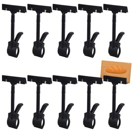 Fahibin Pack of 10 Adjustable Price Tag Holders, Plastic Rotating Sign Holder, Display Clip Holder, Goods Sign Holder Made of Plastic for Office Shop Supermarket Promotions