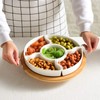 yarlung Ceramic Divided Serving Dishes Platter with Clear Lid, 11