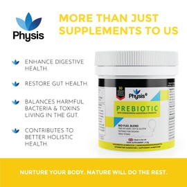 Physis Bio Cultures Blend Prebiotics Capsules | 60 Capsules | Pre and Probiotics for Gut Health | Bio Cultures Complex for Improved Digestion | Concentrated Lactobacillus Acidophilus Probiotics