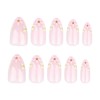 24 Pcs Pink Almond Press on Nails Spring Floral Fake