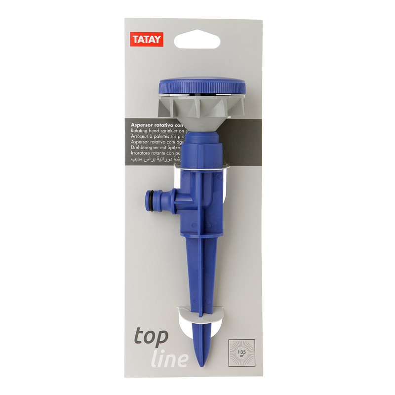 Tatay 0020501 Rotating Head Sprinkler On Spike, Blue, 8x6.6x21.5 cm