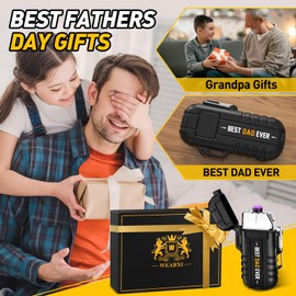 WEARXI Valentines Day Gifts for Him, Electric Lighters Gifts for Men, Mens Gifts for Him/Boyfriend, Fathers Day Dad Gifts for Dad Husband, Camping Essentials (Best Dad Ever Special Version)