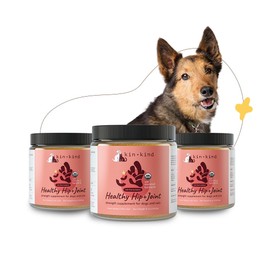 kin+kind Hip+Joint Supplement Dogs & Cats - Vet Formulated Natural Formula with Organic Turmeric, Black Pepper and Coconut- Made in USA - Bundle (3 x 8 oz)