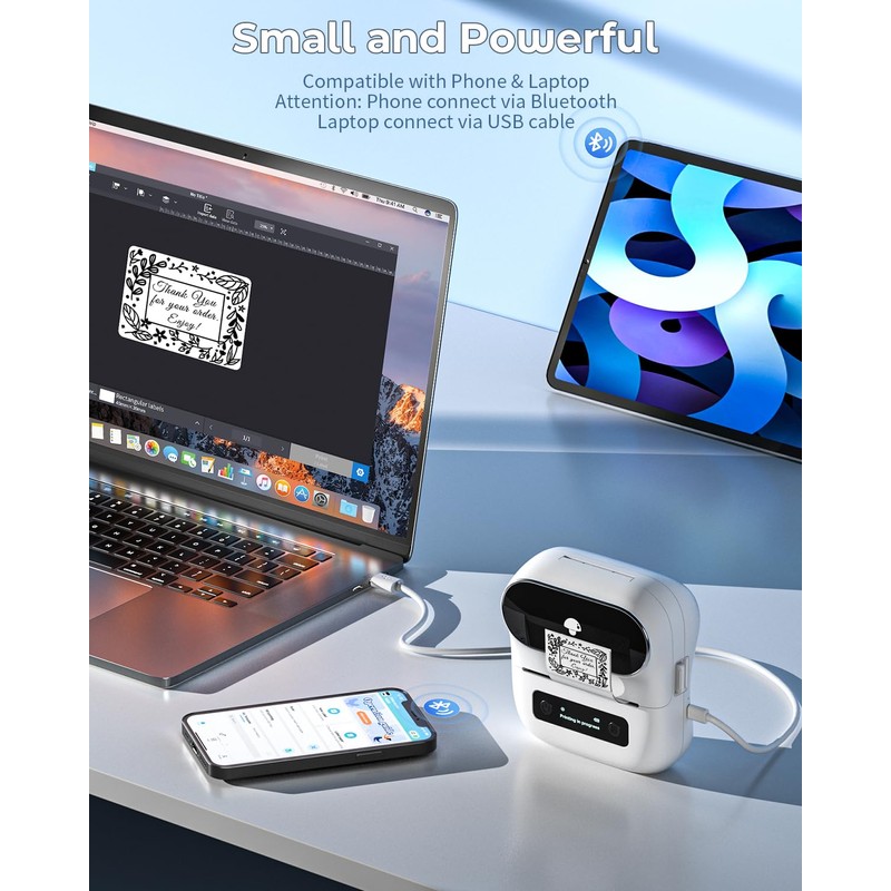 Phomemo M220 Label Maker, Thermal Label Printer, Portable Label Maker